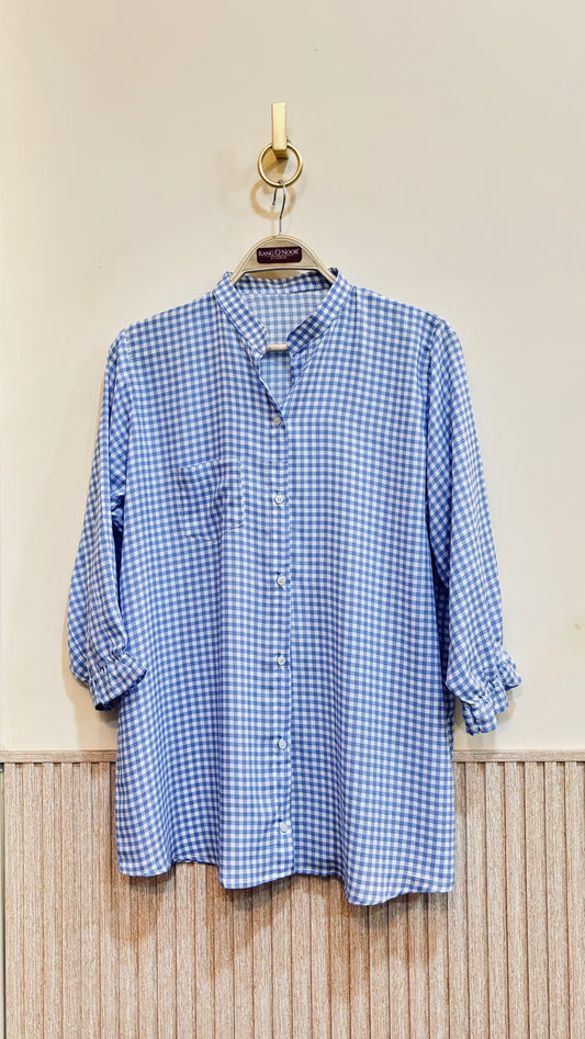 Sky Blue Check Button Down Shirt