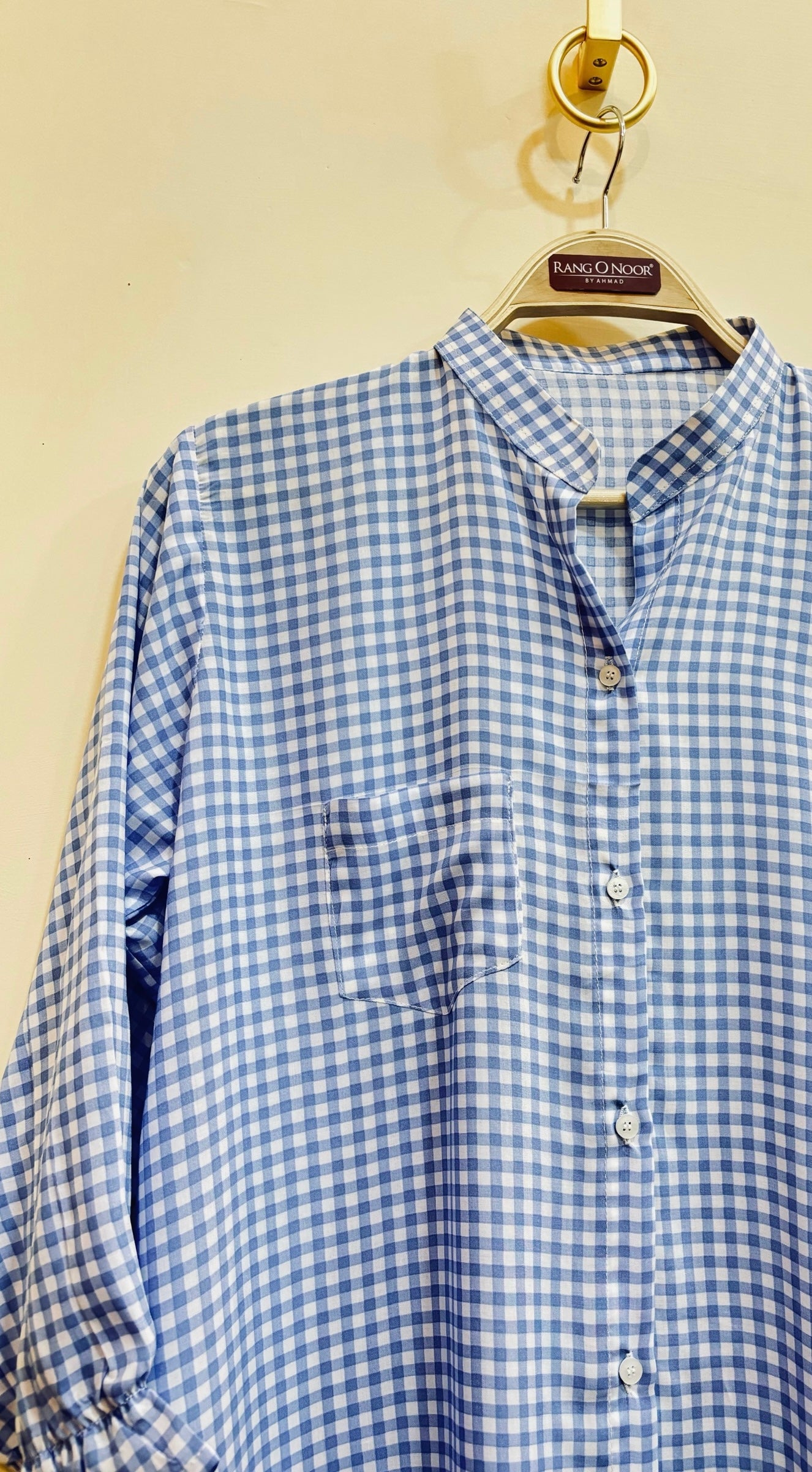 Sky Blue Check Button Down Shirt