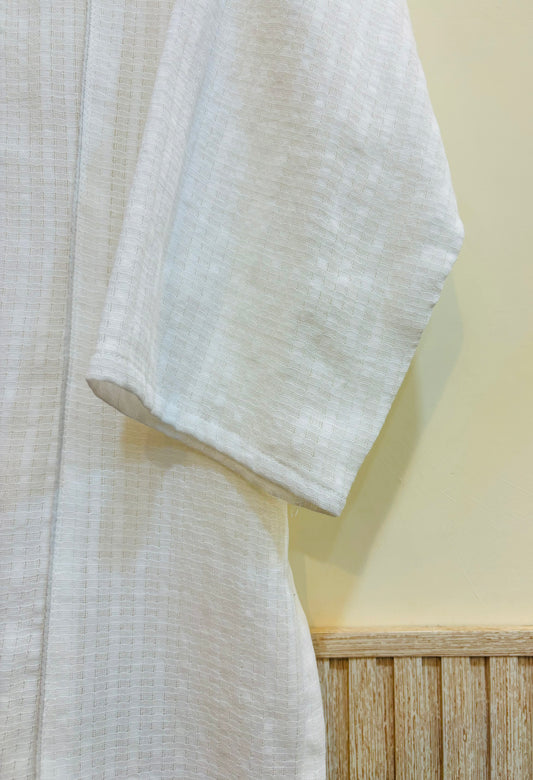 White Self cotton Top