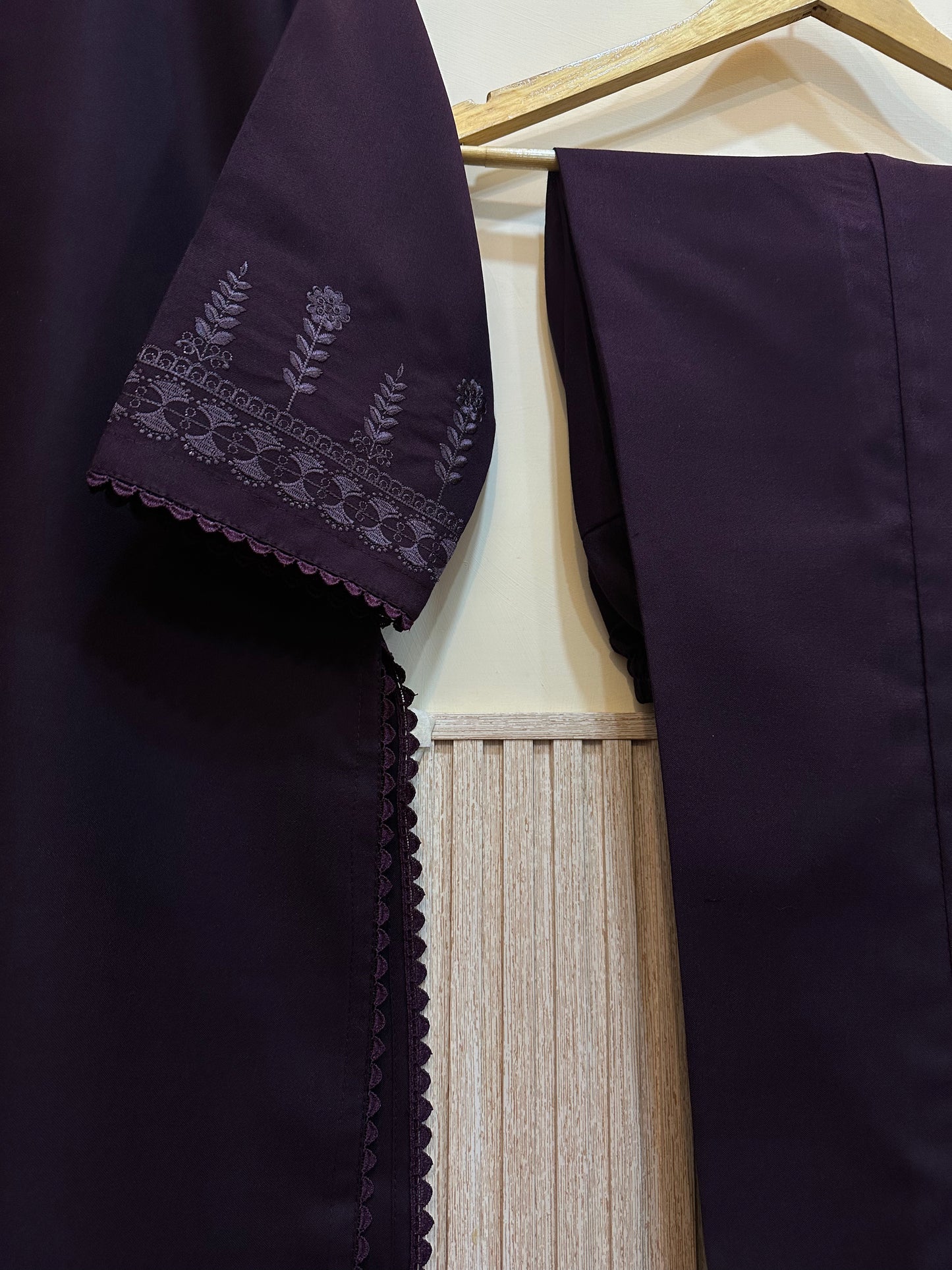 Embroidered Plum Co-Ord