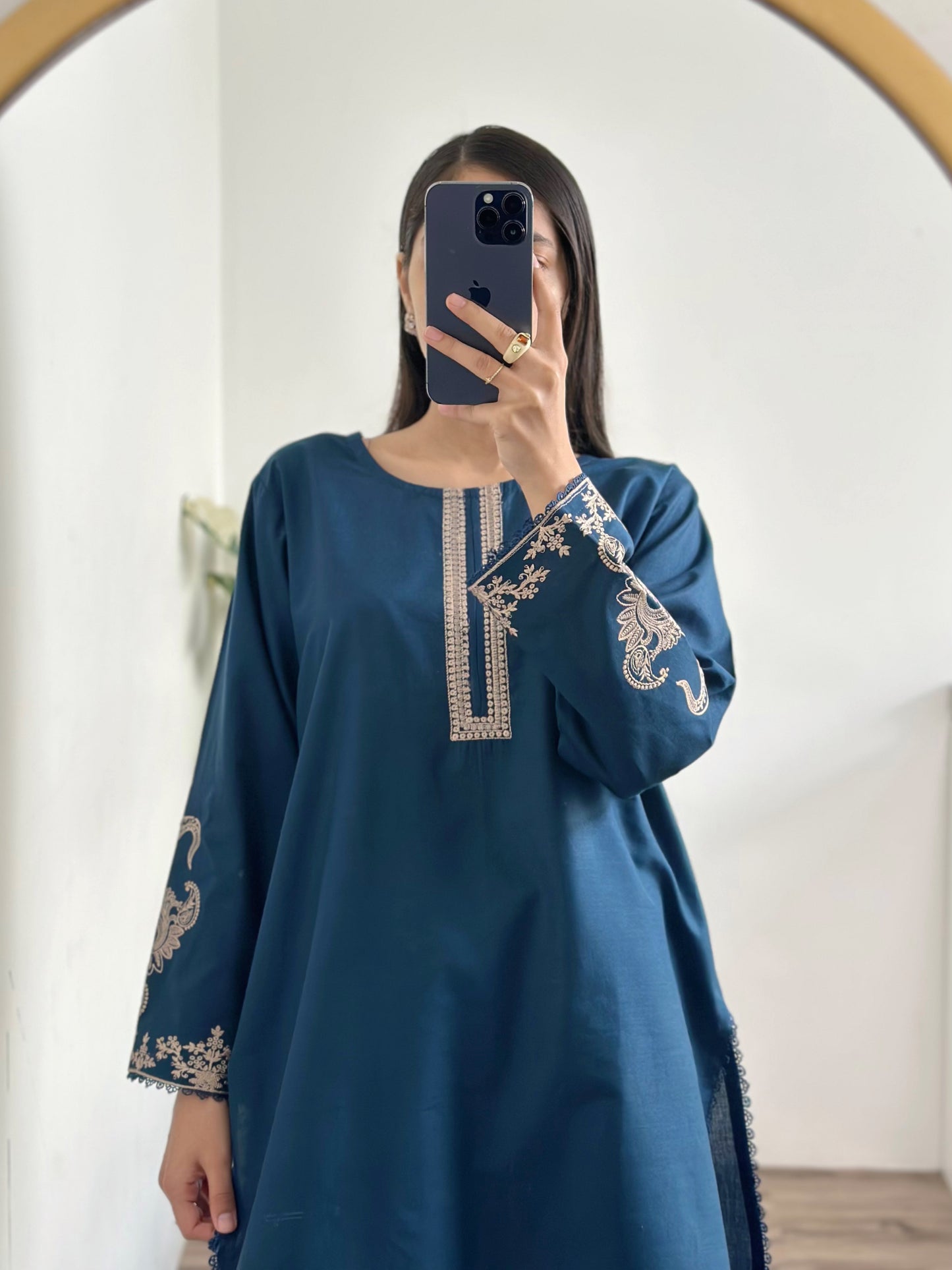 Teal Embroidered Co-Ord