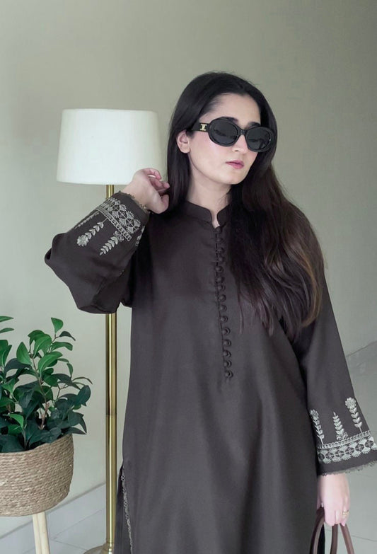Embroidered Olive Co-Ord