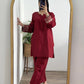 Maroon Embroidered Set