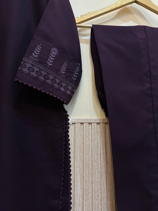 Embroidered Plum Co-Ord