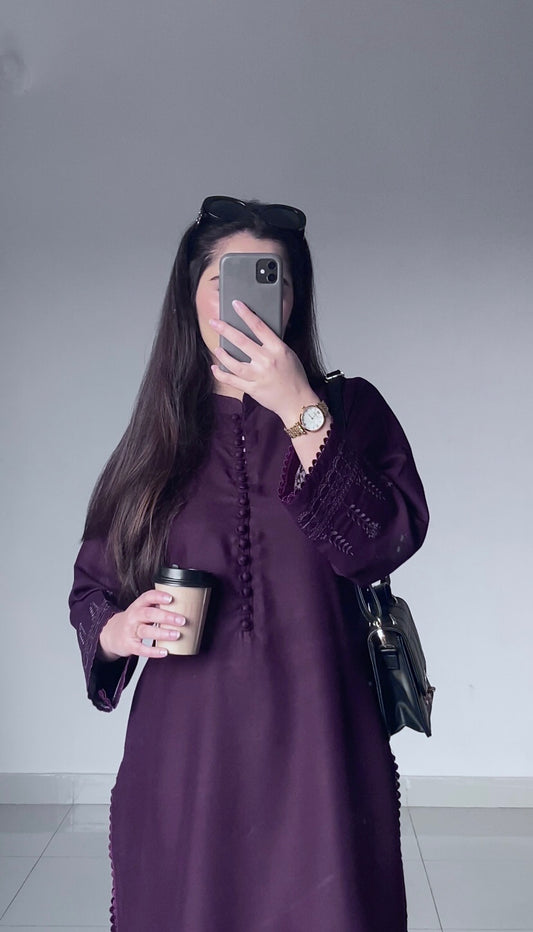 Embroidered Plum Co-Ord